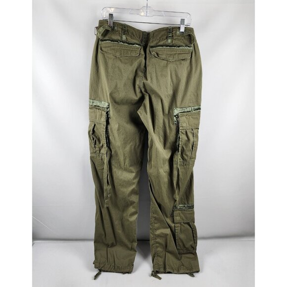 Abercrombie Fitch Pants Womens 30/10L Vtg Y2K Green Cargo Utility Paratrooper - Picture 9 of 11